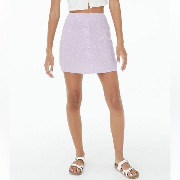 NWT Aeropostale Button Front Floral Mini Skirt - XS - Picture 1 of 10